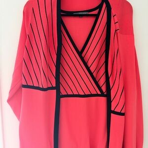 Addition Elle Fuchsia and Black Knit Top